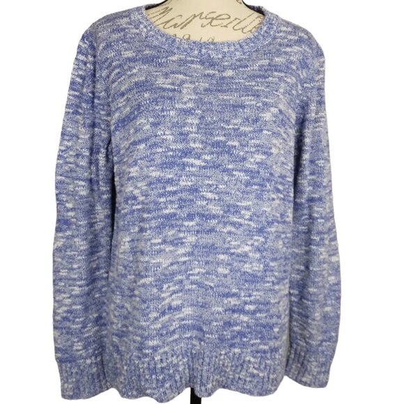 Old Navy | Marled Blue & White Crew Neck Sweater Cotton | Size L - Picture 1 of 7